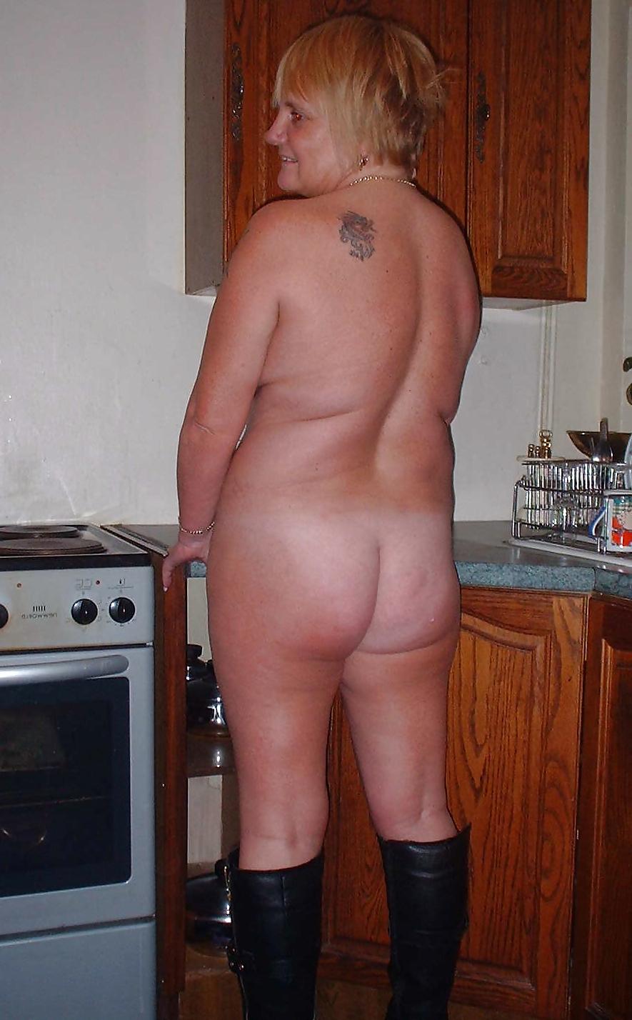 23P Sue getting naked in the kitchen