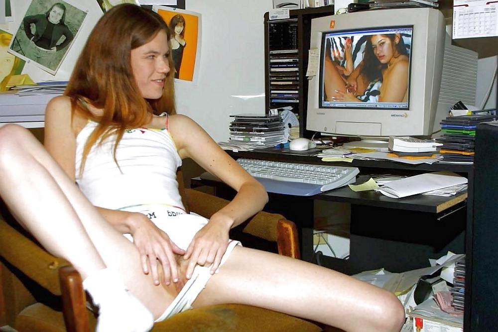 23P Girls watching porn and and playing with themselves