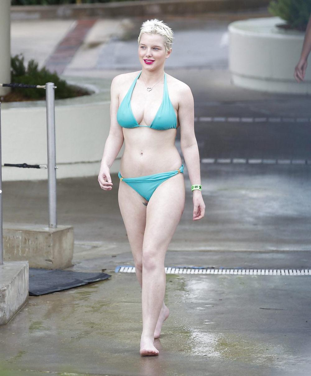 25P Helen Flanagan bikini HQ (ass shot and hint of nip slip)