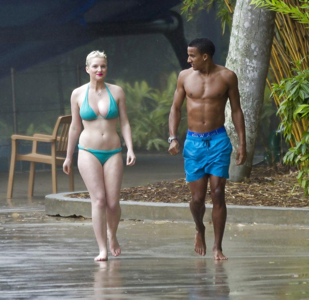 25P Helen Flanagan bikini HQ (ass shot and hint of nip slip)