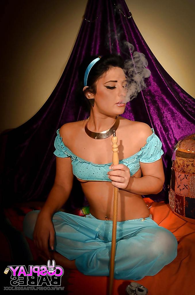 16P Brunette Nicola Kiss combines her smoking fetish with her masturbation