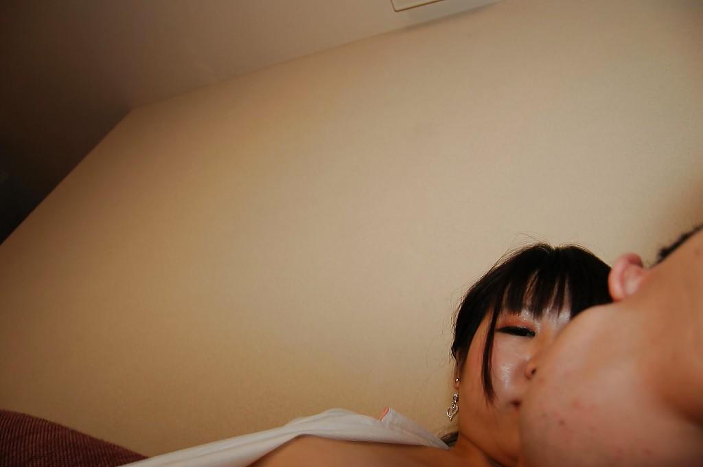 16P Asian girl gives a sensual blowjob and gets her hairy pussy shafted tough