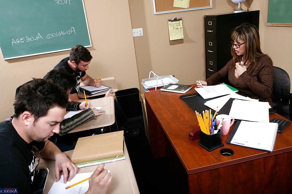 16P Milf teacher Ava Devine is tasting fresh sperm in the classroom
