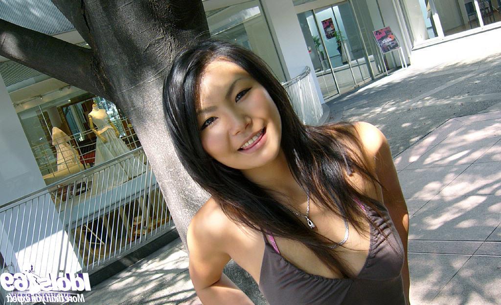 16P Smiley asian cutie flashing her tempting breast with sweet nipple