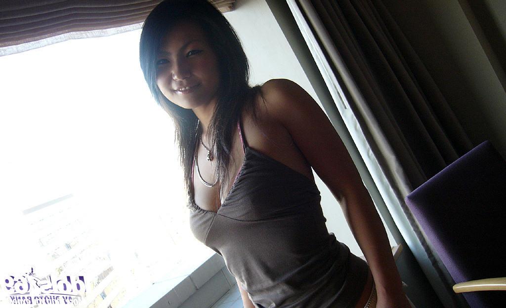 16P Smiley asian cutie flashing her tempting breast with sweet nipple