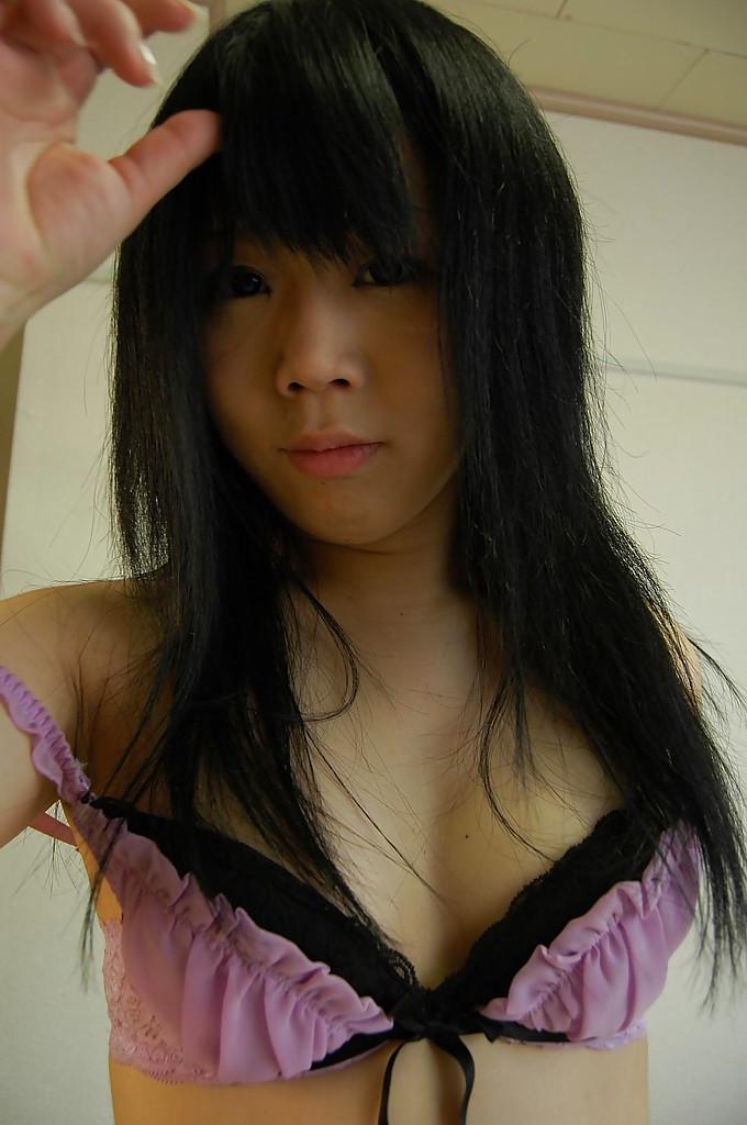 16P Shy asian teen getting nude and showing off her hairy gash in close up