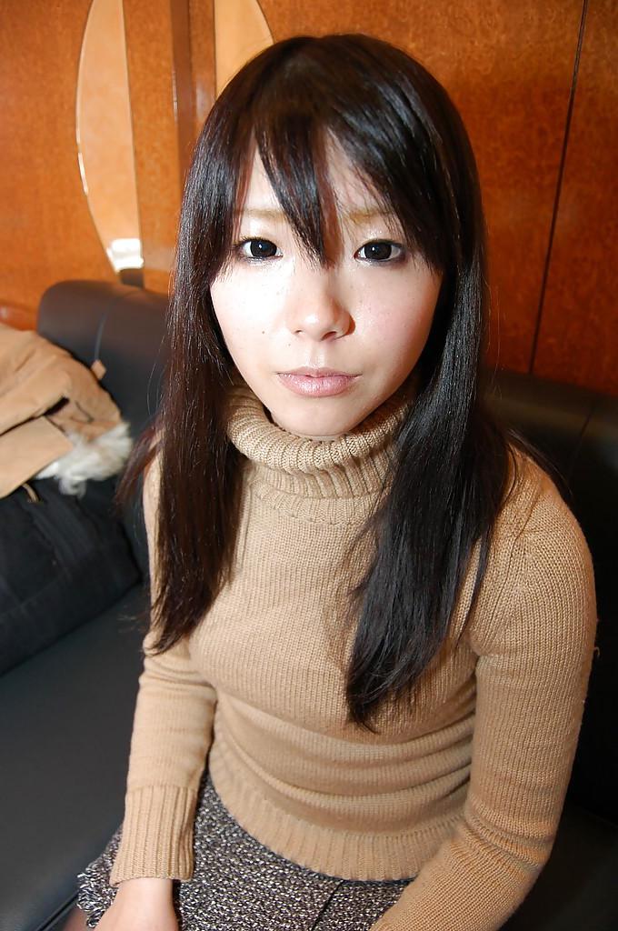16P Lovely asian teen in pantyhose Ami Nagashima undressing and vibing her pussy