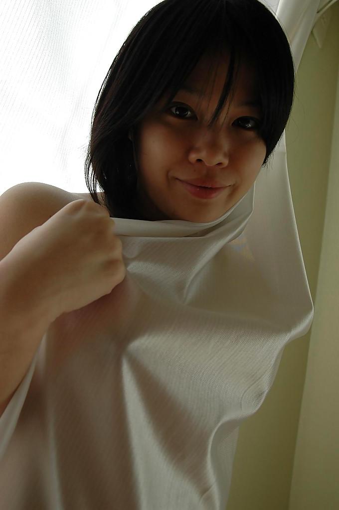16P Smiley asian teen Sae Aihara strips down and gets her clit vibed