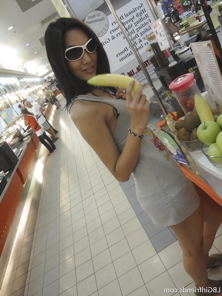 16P Gorgeous Thai tranny Magan playing with her hairy dick and posing in public