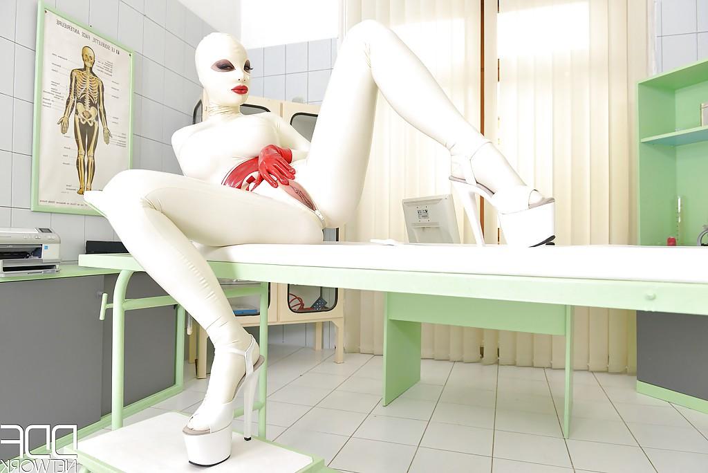 16P Top rated fetish model Lucy Latex getting kinky in full body latex uniform