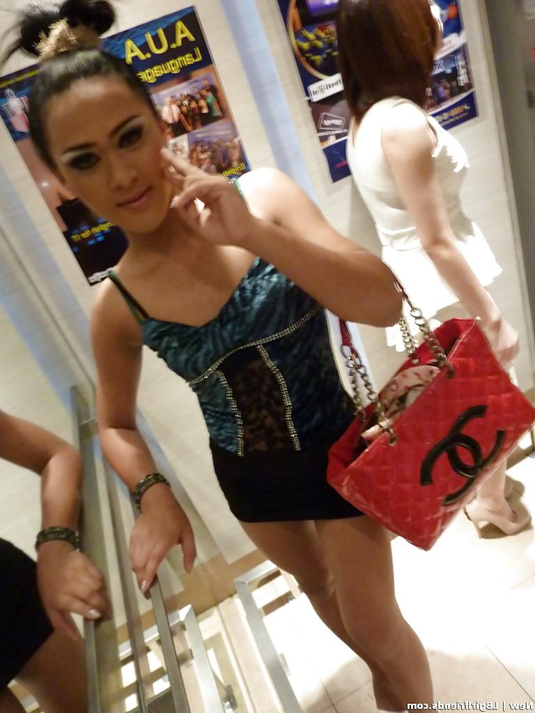 16P Horny Asian tranny New showing off her tight body and panties in public