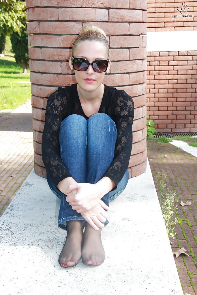 16P Foot fetish loving babe Christelle is so hyped with this session