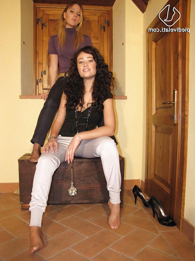 16P Stunning babe with sexy legs Erica and Selene are up for some foot fetish