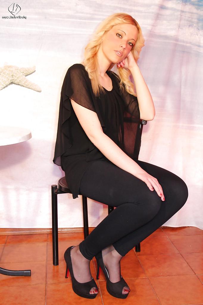 16P This sexy blonde babe Christelle is up for some foot fetish