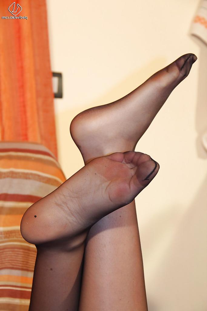 16P Magnificent blonde girl Christelle showing her love for foot fetish