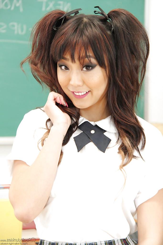 16P Barely legal Asian schoolgirl Miko Dai undressing in classroom