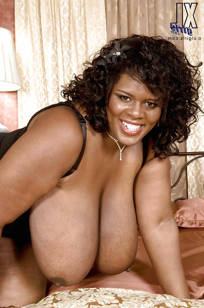 16P Busty black bbw Shar Nitzapanus almost loses her dildo between ginormous tits