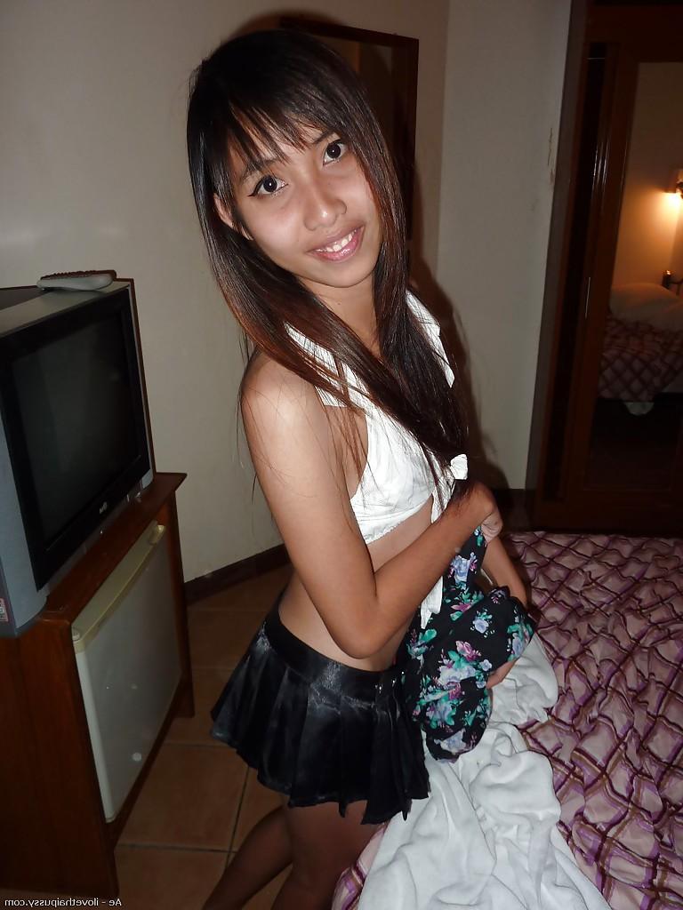 16P Skinny asian babe with tiny tits gets her shaved pussy porked