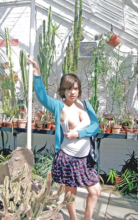 4P Young Slut Flashing in Public