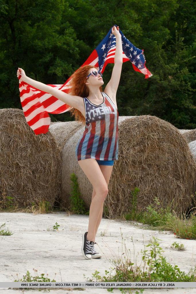 18P Redhead teen Adel C celebrates indepdence day with nudity