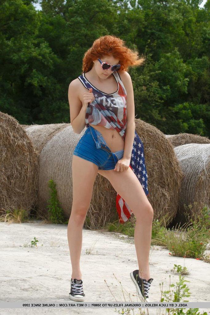 18P Redhead teen Adel C celebrates indepdence day with nudity