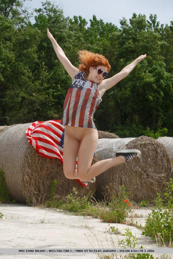 18P Redhead teen Adel C celebrates indepdence day with nudity
