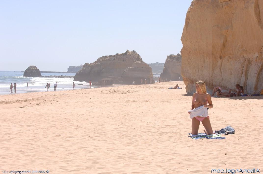 14P Pics of Alison Angel getting naughty on a beach