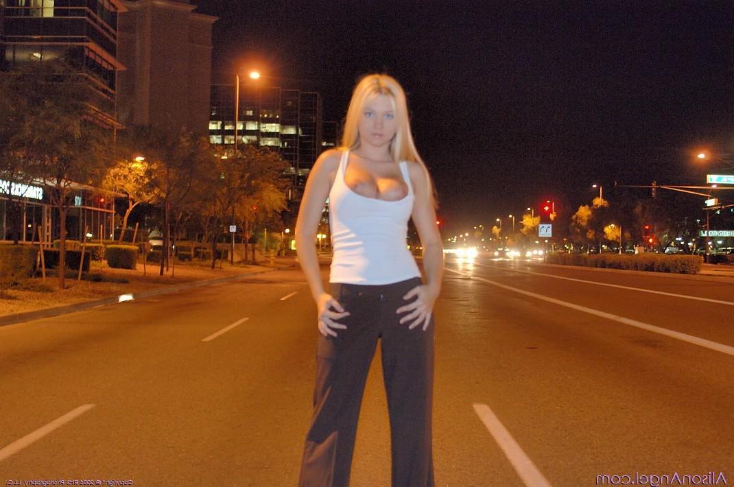 20P Pictures of teen Alison Angel flashing in public