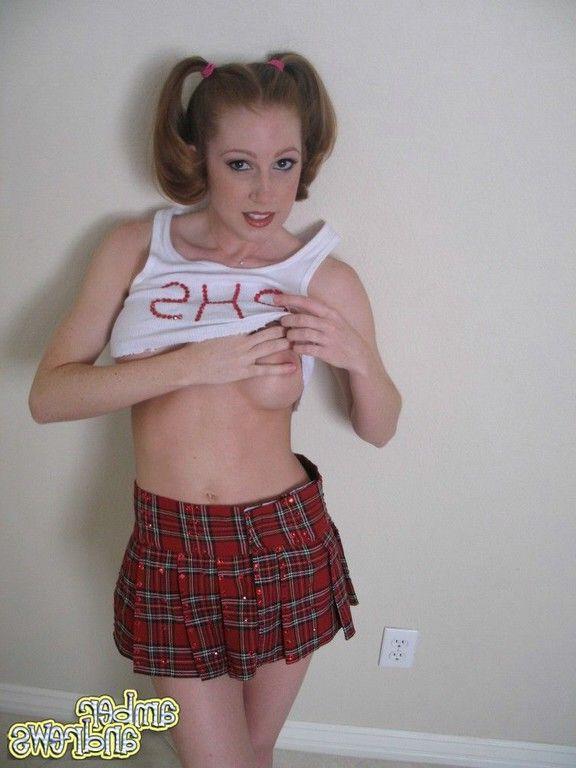 18P Pictures of Amber Andrews being a naughty schoolgirl