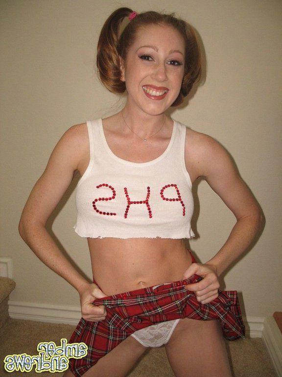 18P Pictures of teen amateur Amber Andrews being a bad schoolgirl