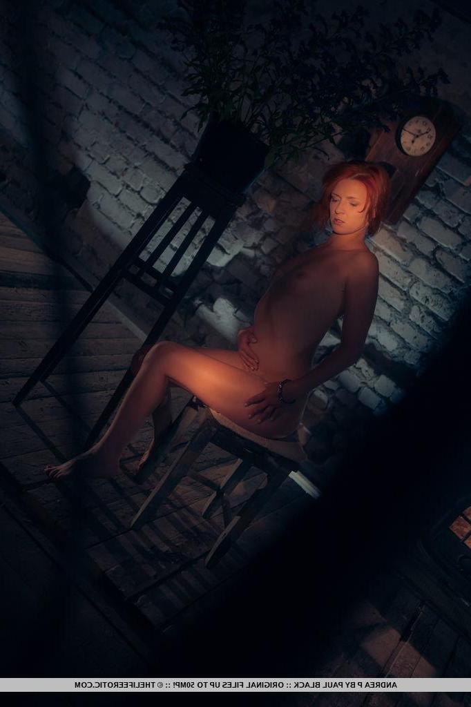 16P Gothic model Andrea P gets dark and kinky