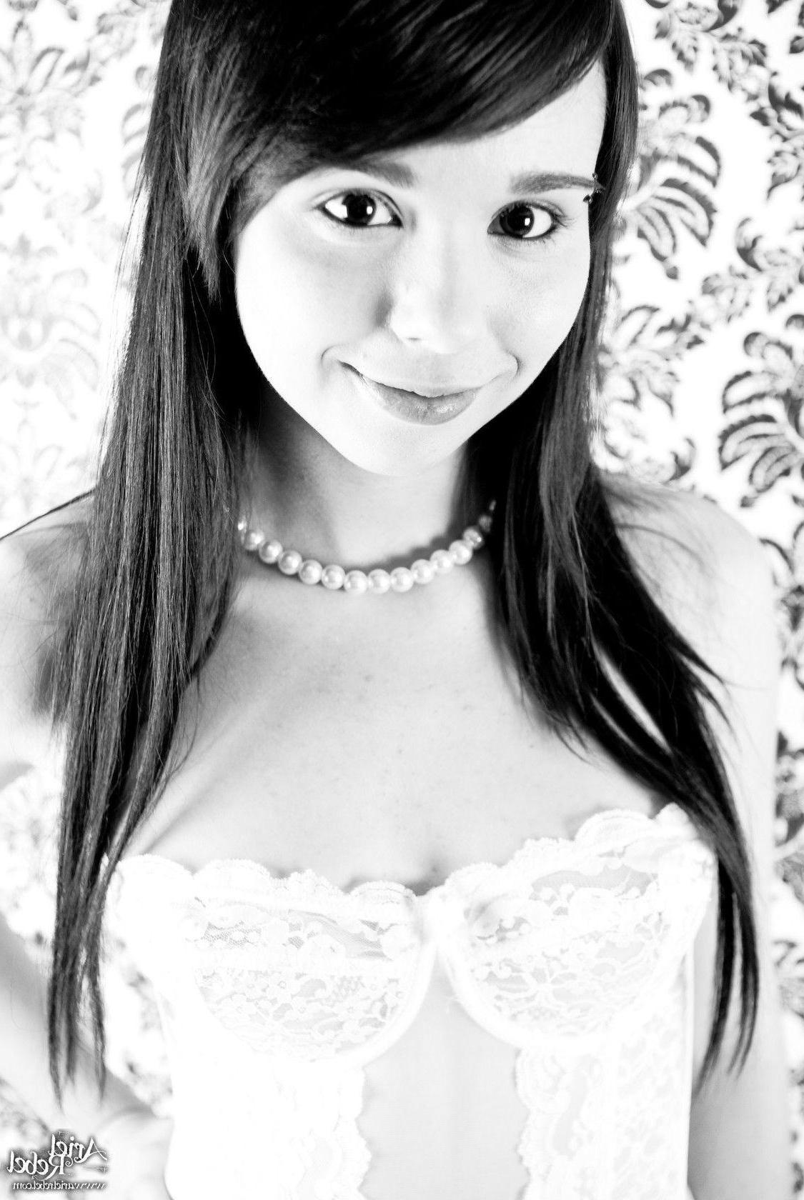 20P Pictures of Ariel Rebel looking vintage in black and white