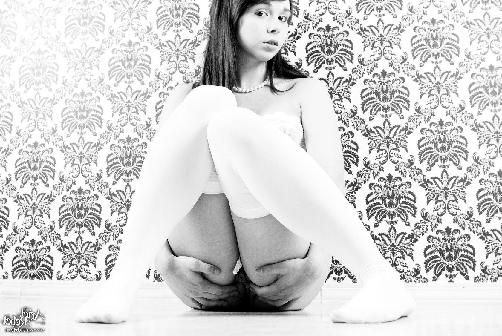 20P Pictures of Ariel Rebel looking vintage in black and white
