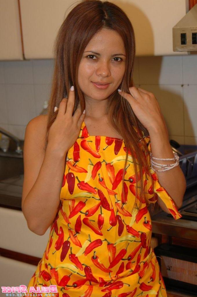 20P Pictures of Bella Spice in the kitchen wearing panties
