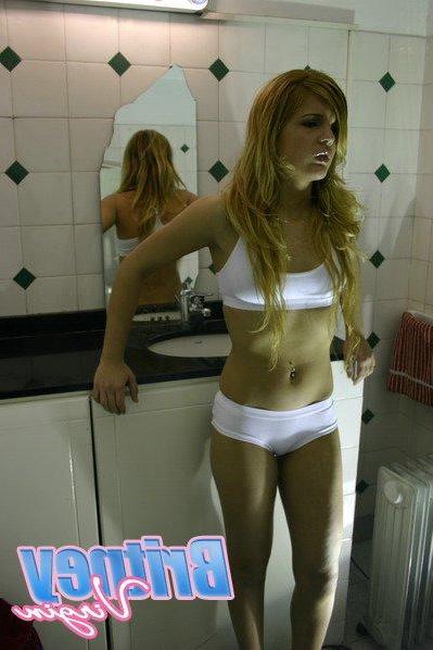 16P Pictures of teen Britney Virgin teasing in her underwear