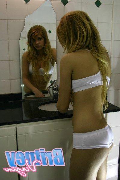 16P Pictures of teen Britney Virgin teasing in her underwear