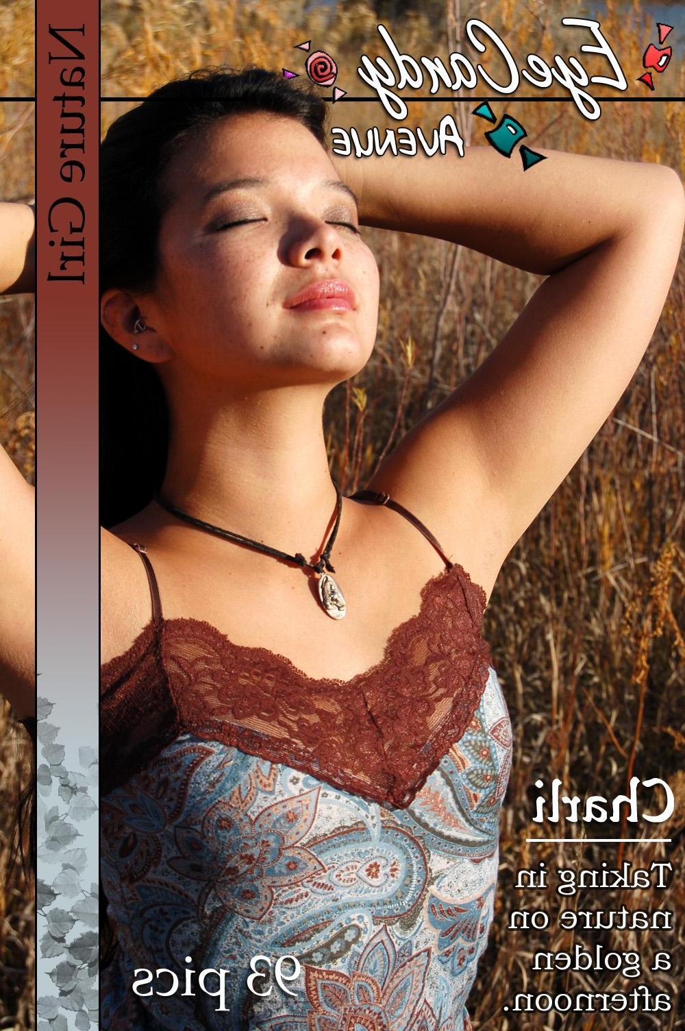 16P Beautiful girl Charli tries to challenge nature's beauty with her stunning body