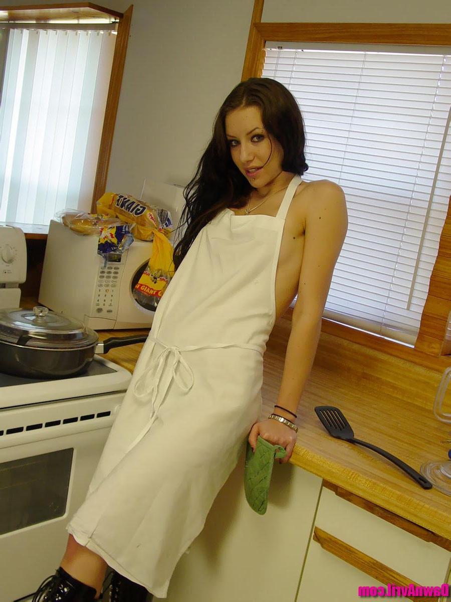 15P Dawn Avril cooking in the kitchen