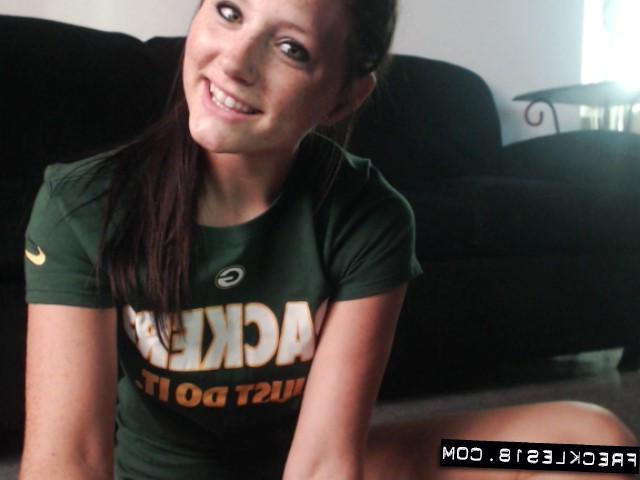 12P Brunette teen Freckles 18 shows off her sexy body on webcam