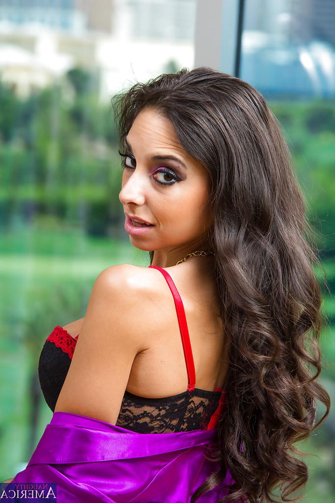 16P Sweet brunette babe Trinity undressing and showing her tight pussy