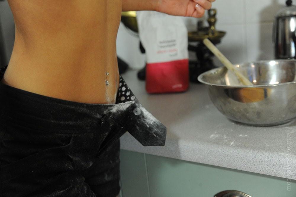 15P Sexy babes Emma-Kate Dawson &amp; Miss Holli having lesbian fun in the kitchen