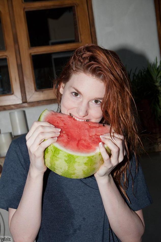 8P Redhead teen Holly Steele gets naughty at home