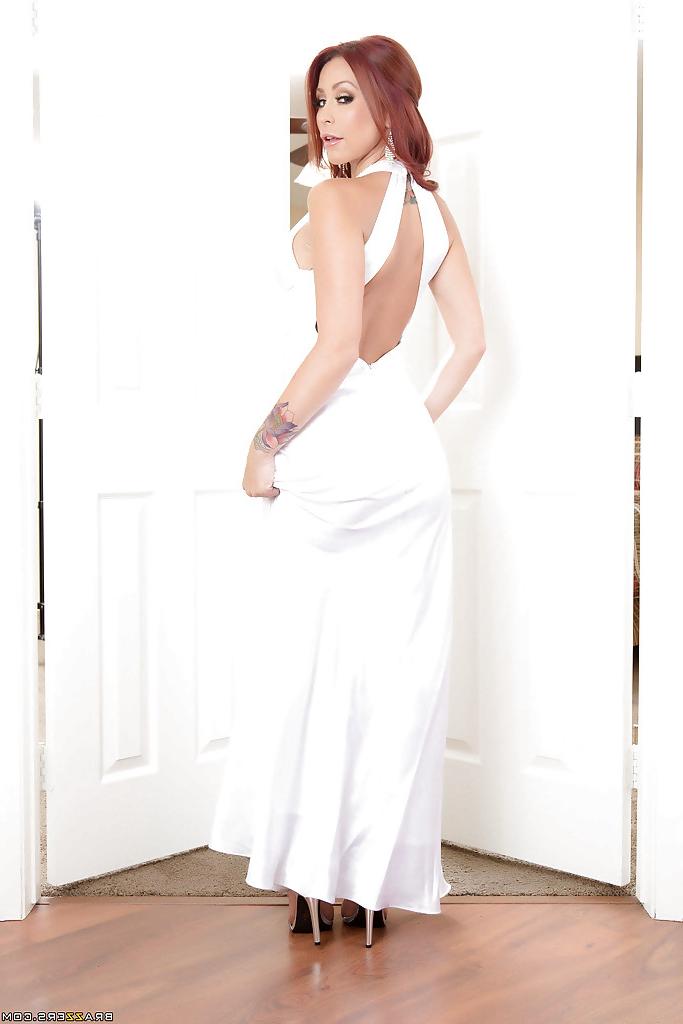 16P Undressing milf Monique Alexander is showing off in a white dress