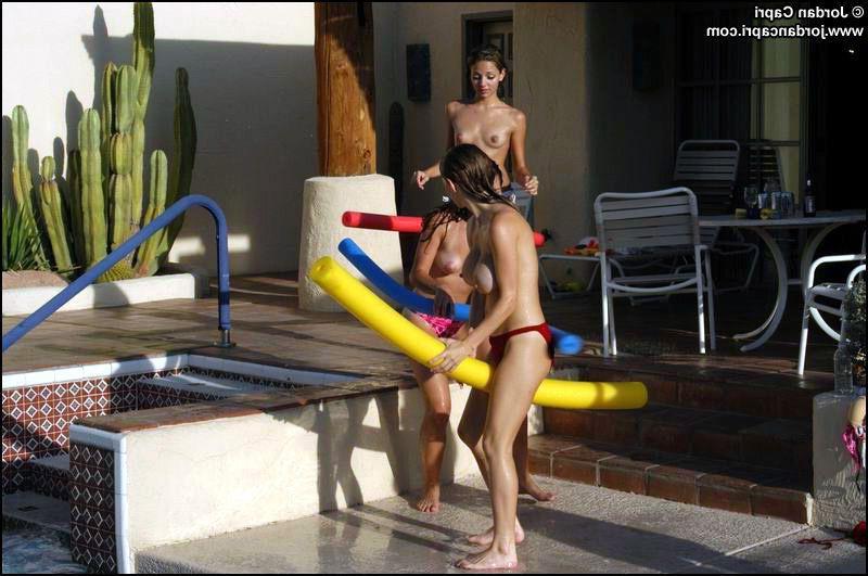 17P Pictures of Jordan Capri getting naughty with her girlfriends by the pool