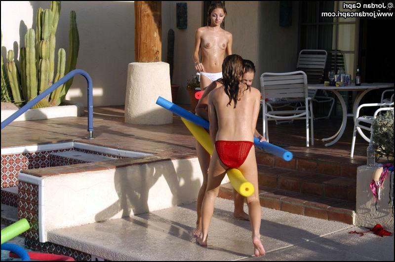 17P Pictures of Jordan Capri getting naughty with her girlfriends by the pool