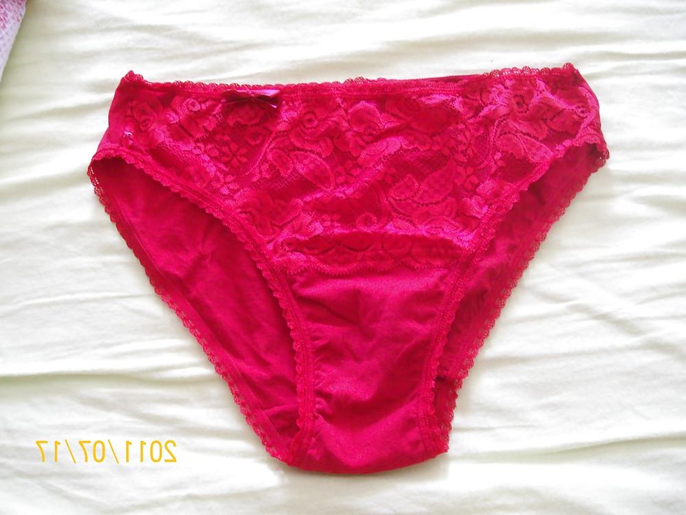11P My wife's briefs and my cock