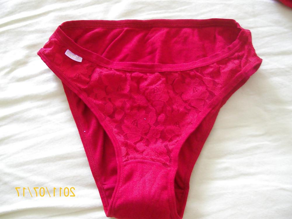 11P My wife's briefs and my cock