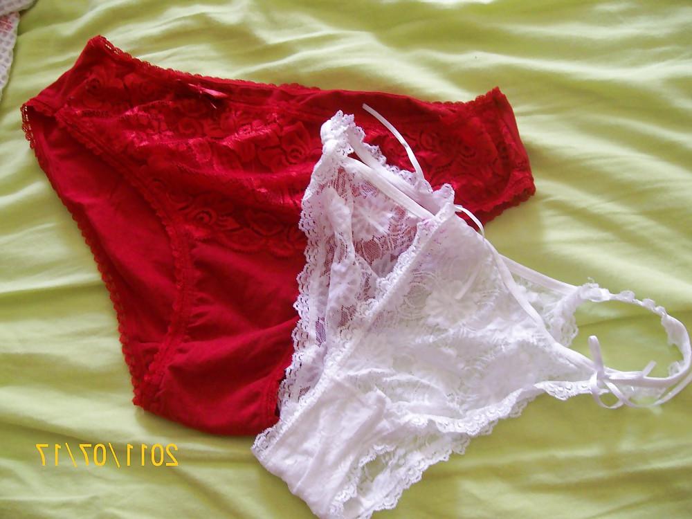 11P My wife's briefs and my cock