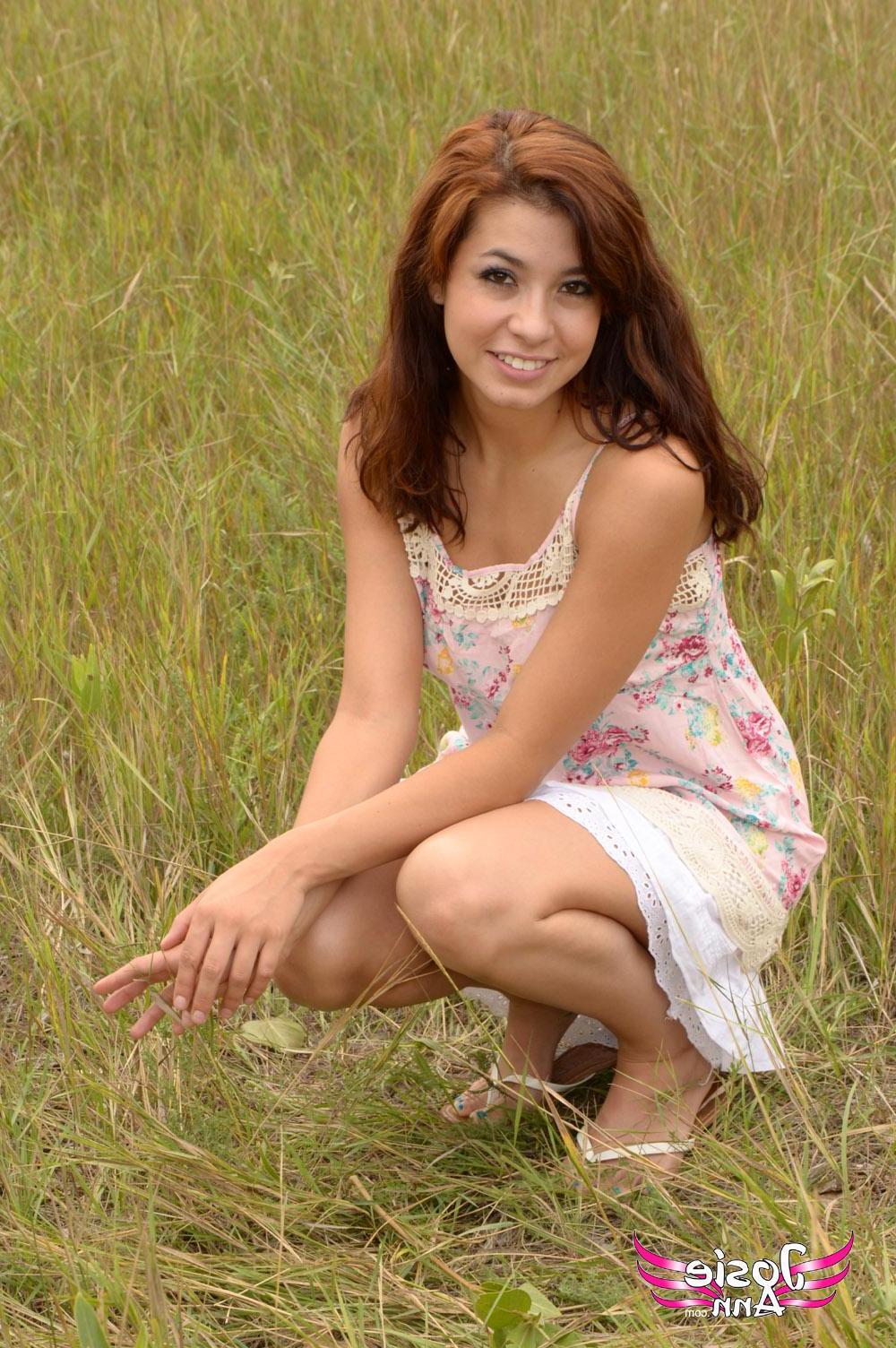 16P Beautiful brunette teen Josie loves getting nude outside in nature