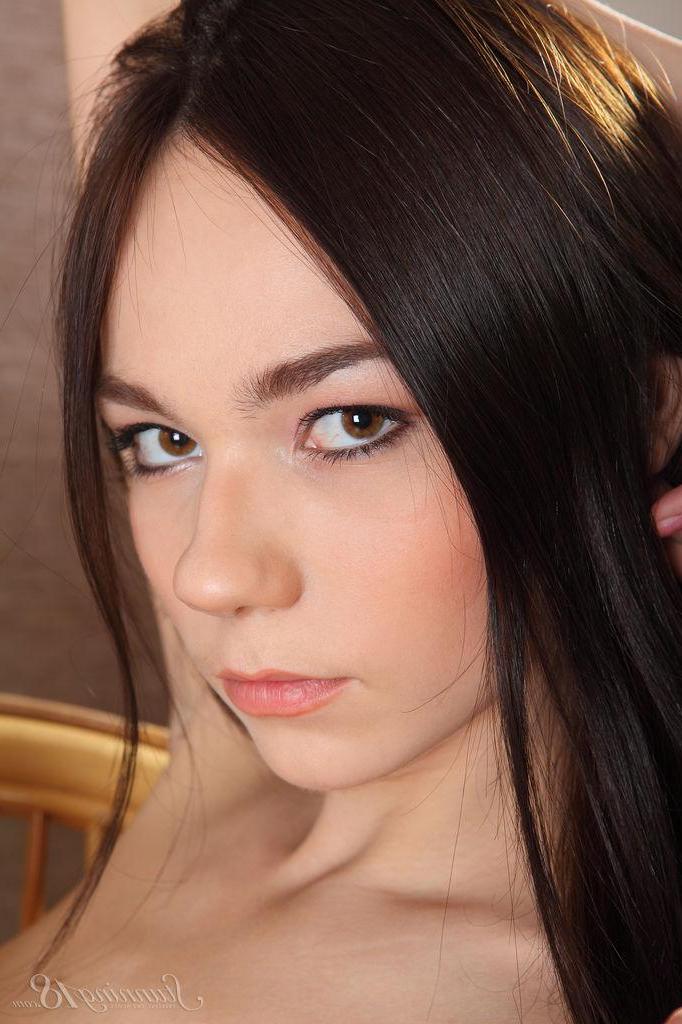 16P Brunette teen Julia P shows you her long legs and tight pussy in "Tan Lines"